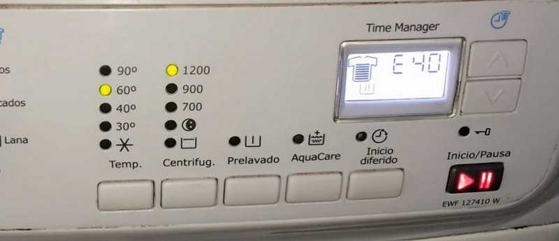 electrolux ошибка е40 на стиральной машинке