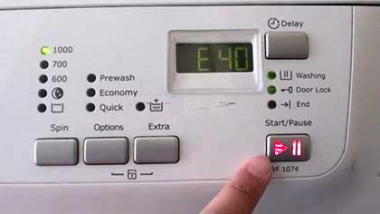Сбой программы в стиральной машине Electrolux